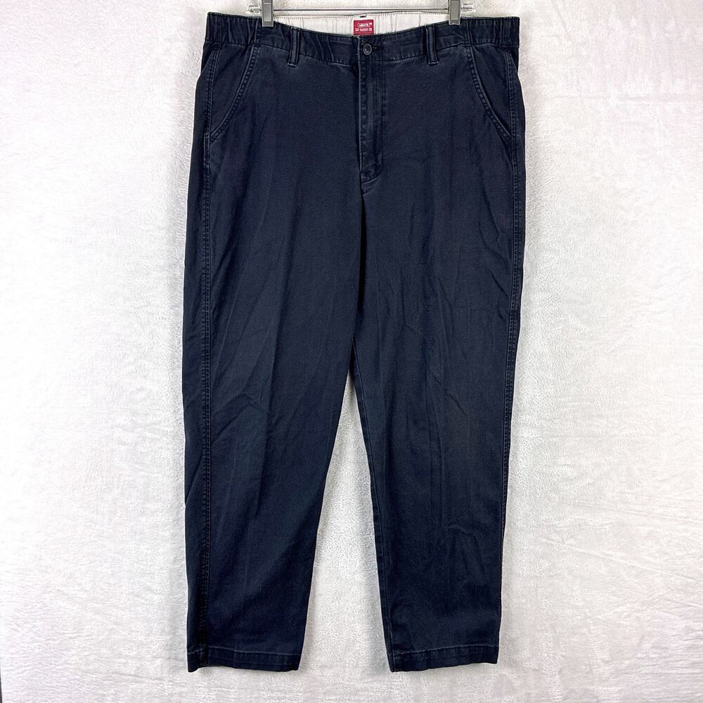 Levis XX Chino EZ Pants Mens L Navy Straight Leg Preppy Baggy Skate Classic Y2K